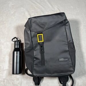 National Geographic Black Backpack with Yellow Buckle